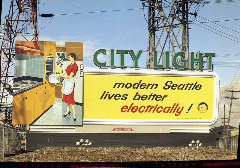City Light Seattle Electricity billboard advertisement