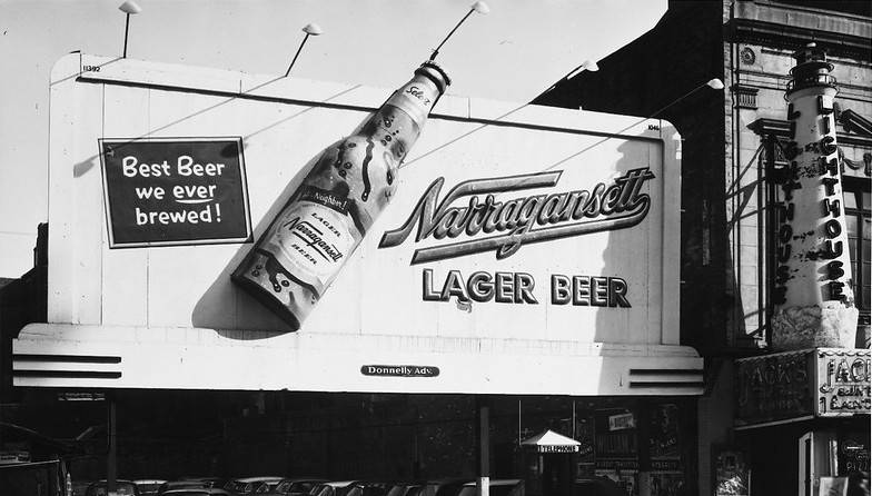 Narragansett lager beer billboard advertisement